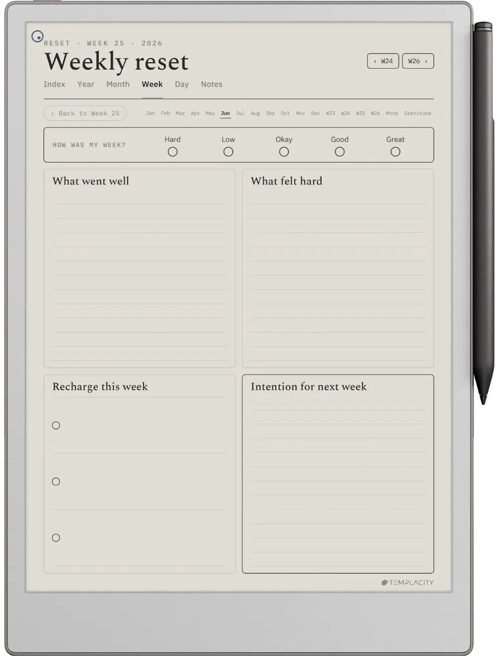 The Planner · Wellness reMarkable Paper Pro page 3