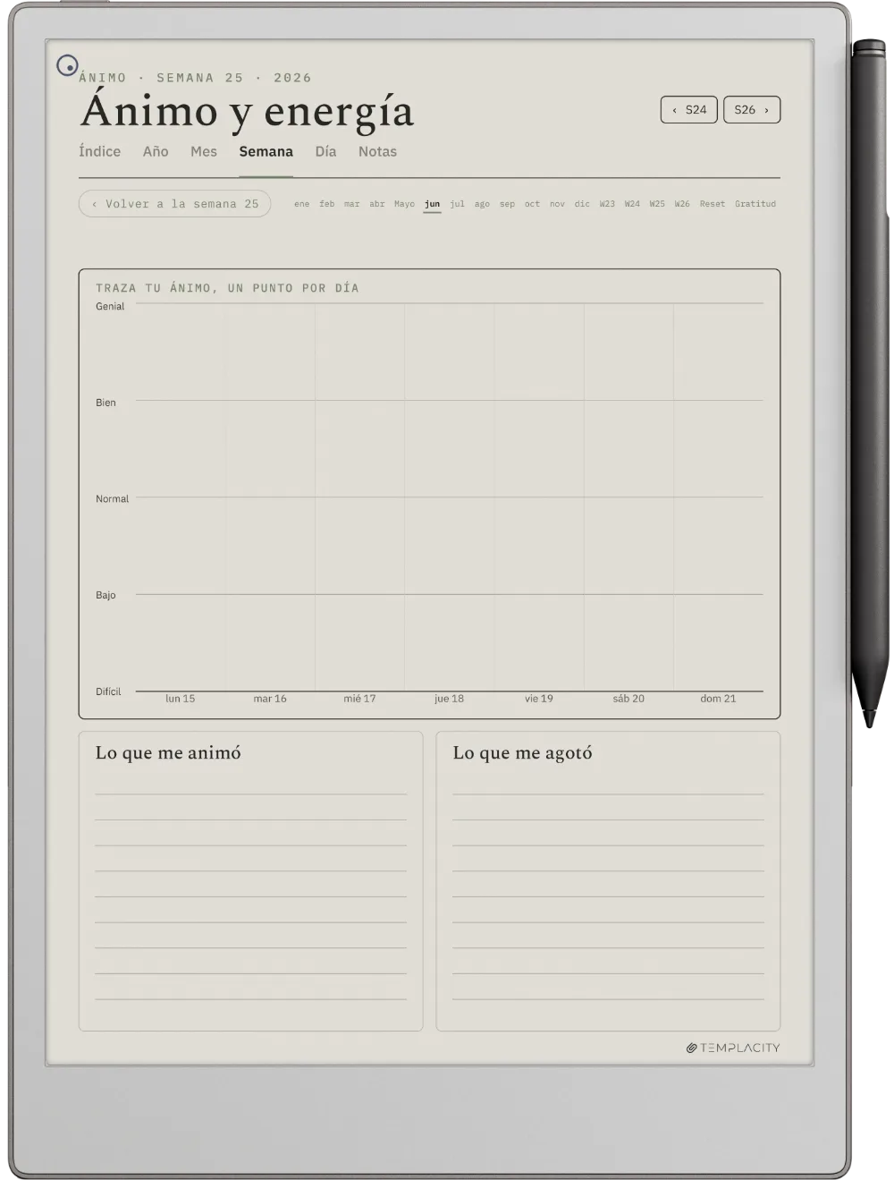 The Planner · Bienestar reMarkable Paper Pro página 2