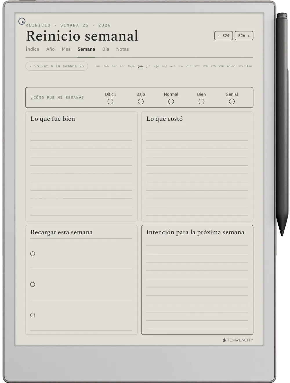 The Planner · Bienestar reMarkable Paper Pro página 3
