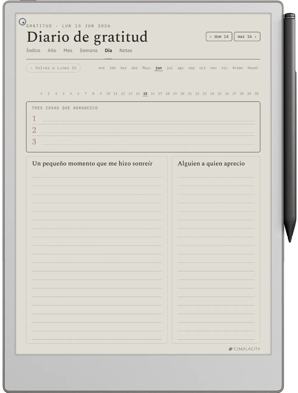The Planner · Bienestar reMarkable Paper Pro página 4