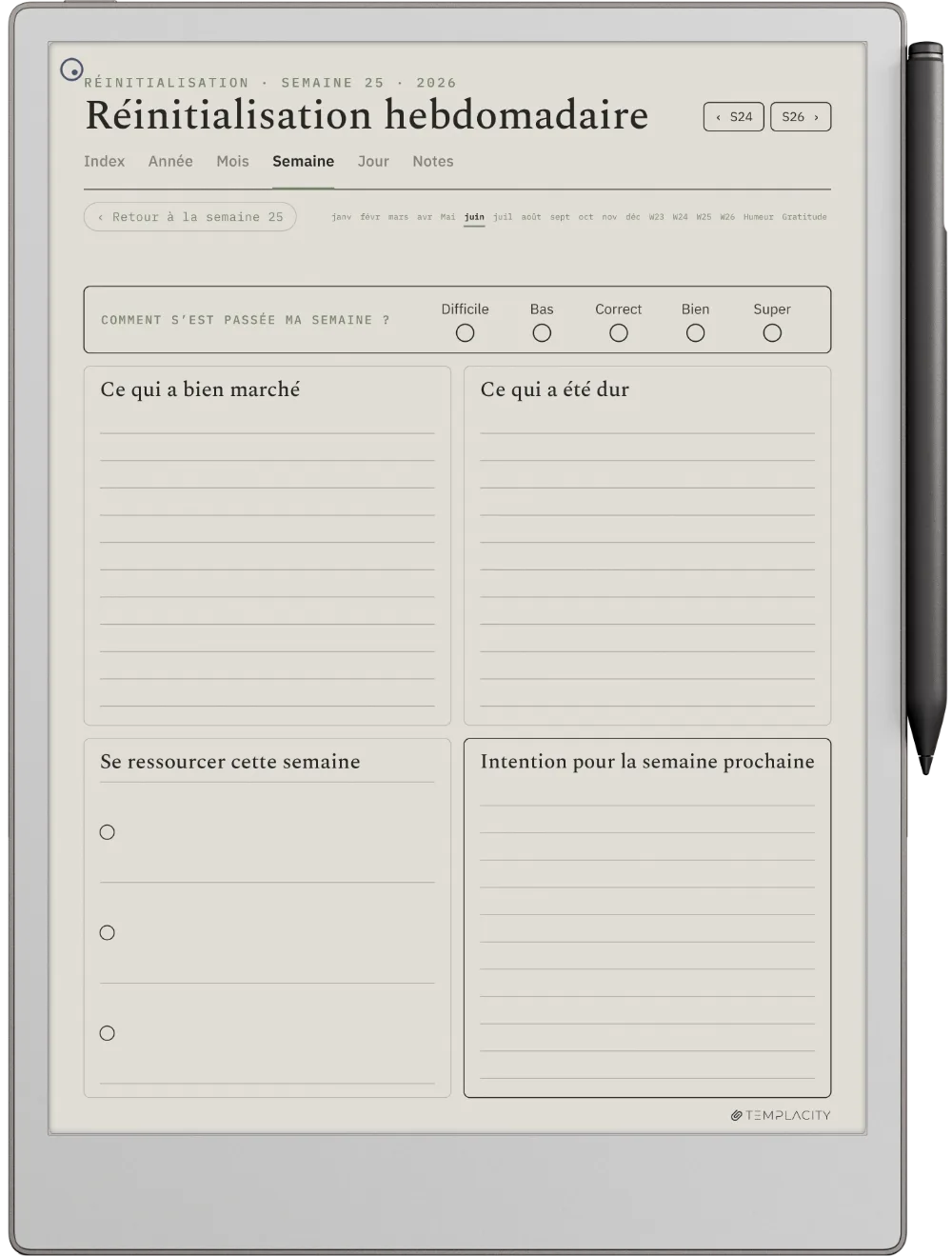 The Planner · Bien-être reMarkable Paper Pro page 3