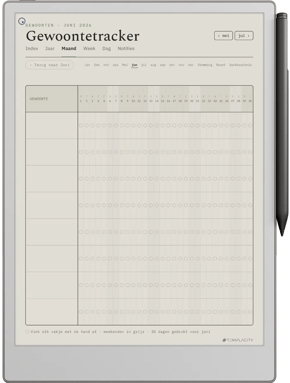The Planner · Wellness reMarkable Paper Pro pagina 5