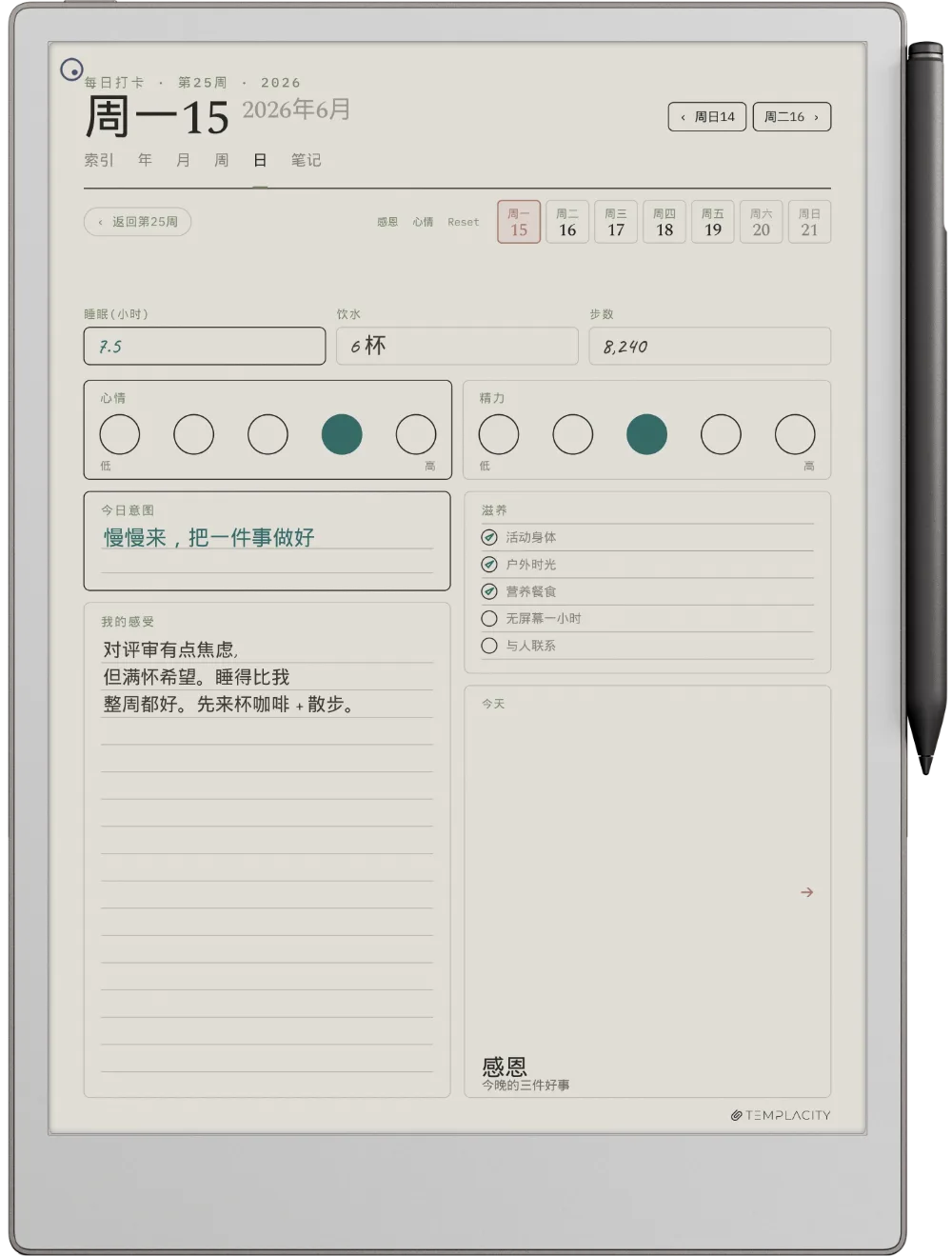 reMarkable Paper Pro 上的规划本