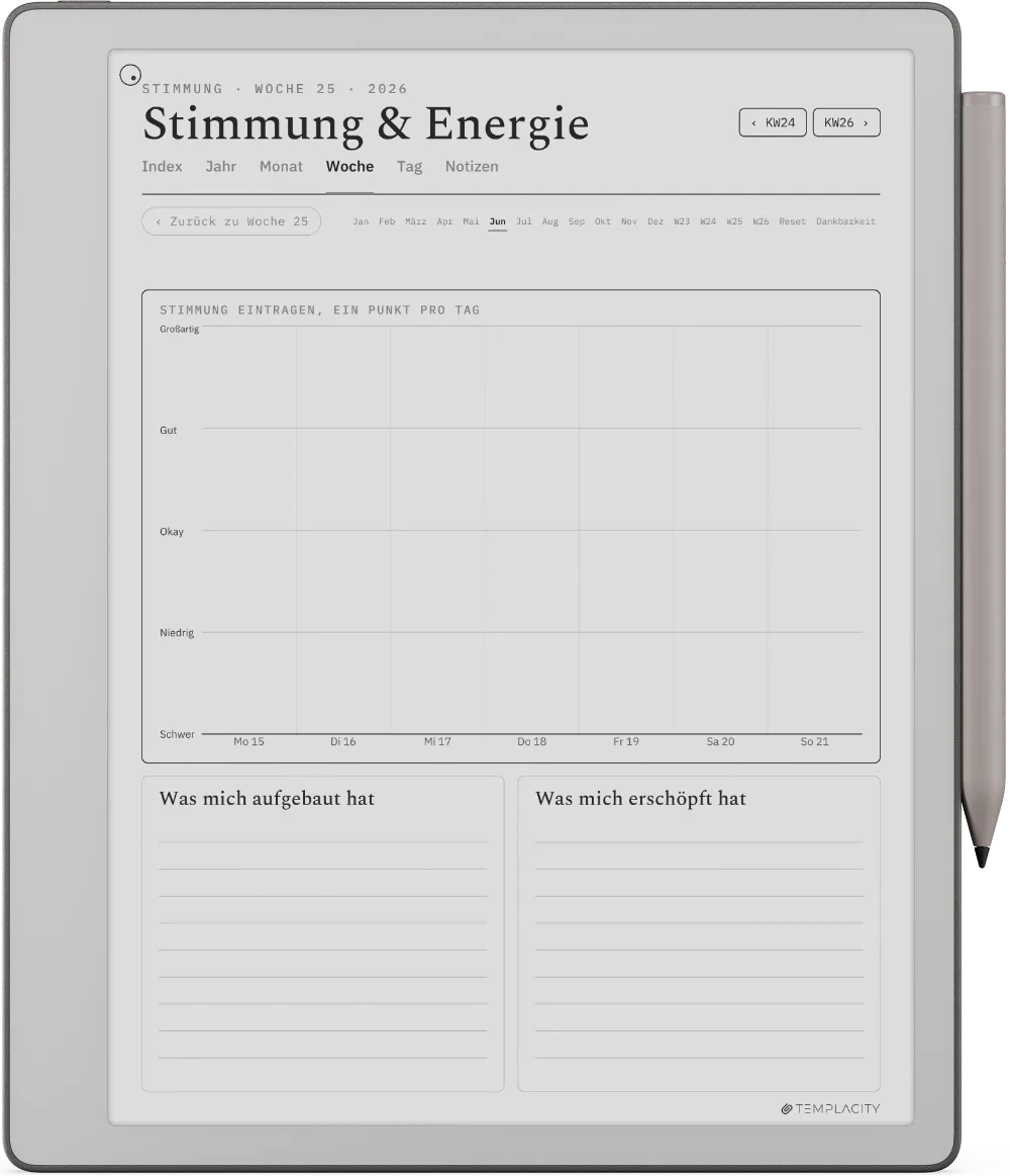 The Planner · Wellness reMarkable Paper Pure Seite 2