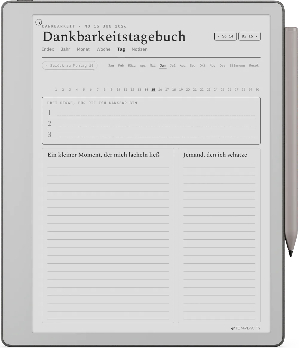 The Planner · Wellness reMarkable Paper Pure Seite 4