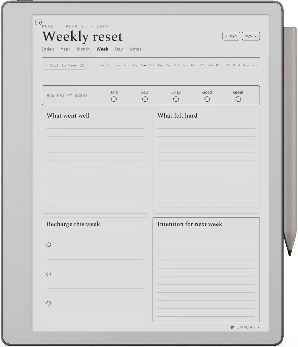The Planner · Wellness reMarkable Paper Pure page 3