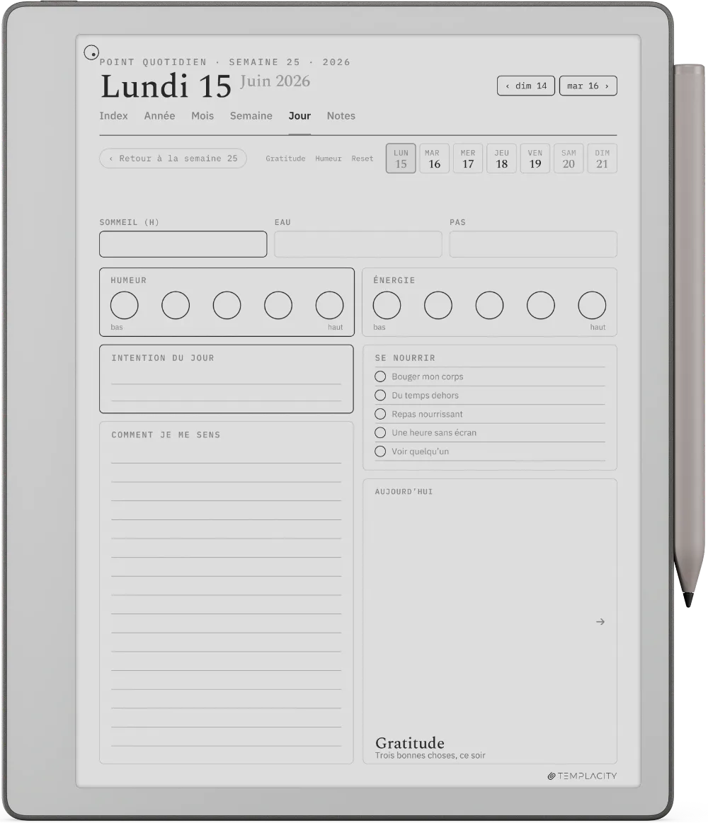 Le Planner Le point quotidien