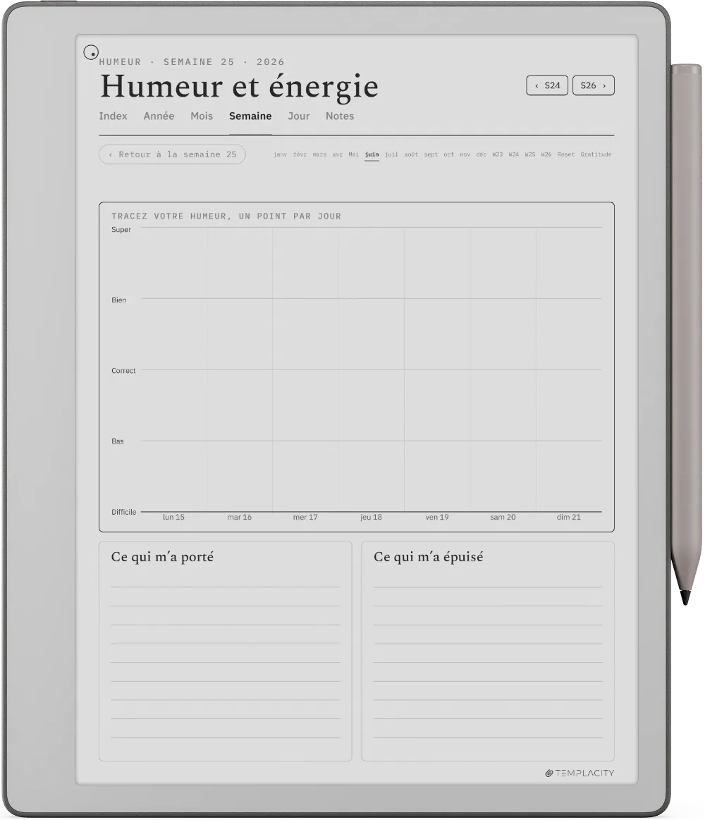 The Planner · Bien-être reMarkable Paper Pure page 2
