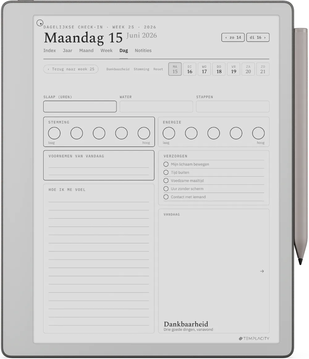 The Planner De dagelijkse check-in