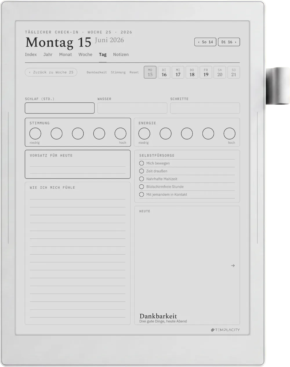Der Planer: Der tägliche Check-in