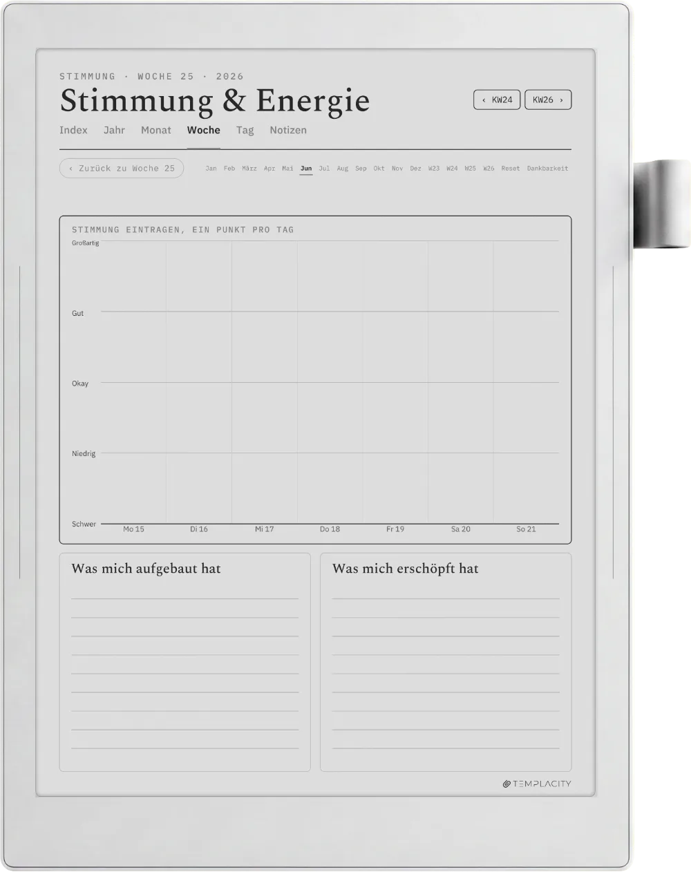 The Planner · Wellness Supernote Manta Seite 2
