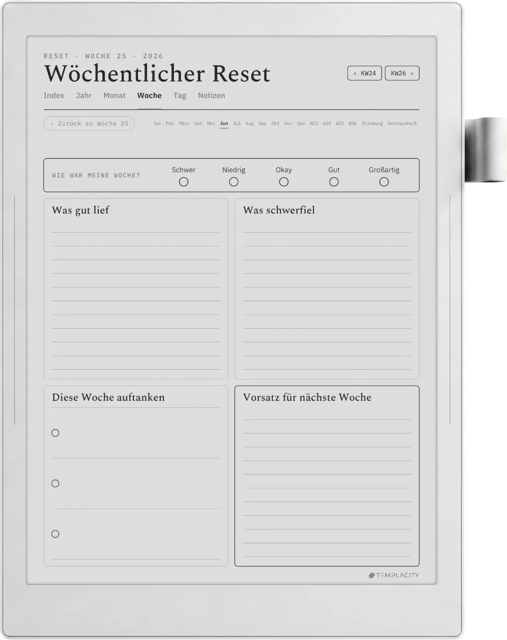The Planner · Wellness Supernote Manta Seite 3