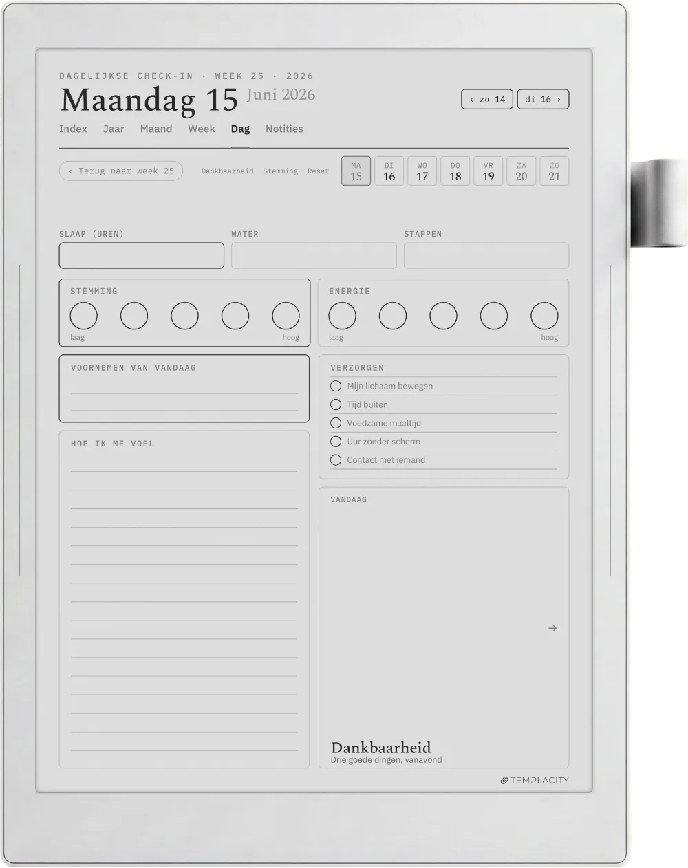 The Planner De dagelijkse check-in