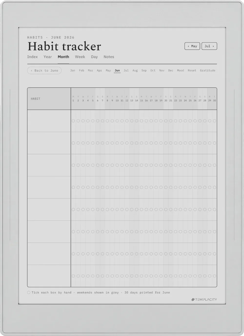 The Planner · Wellness Supernote Nomad page 5