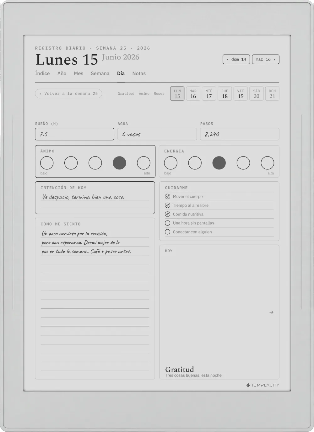 The Planner en el Supernote Nomad