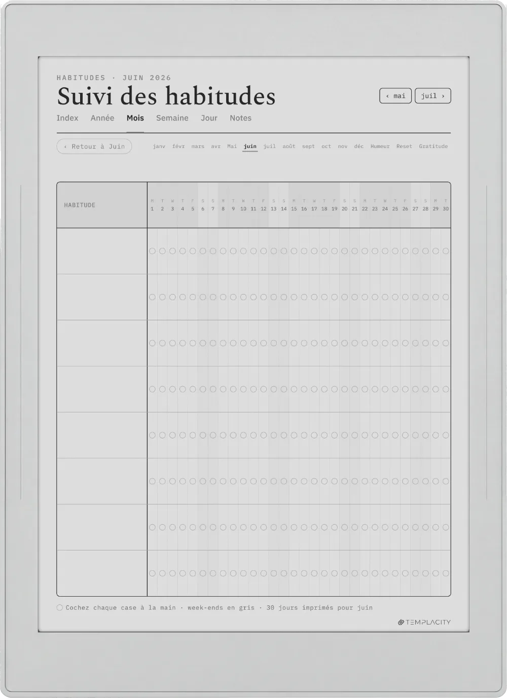 The Planner · Bien-être Supernote Nomad page 5