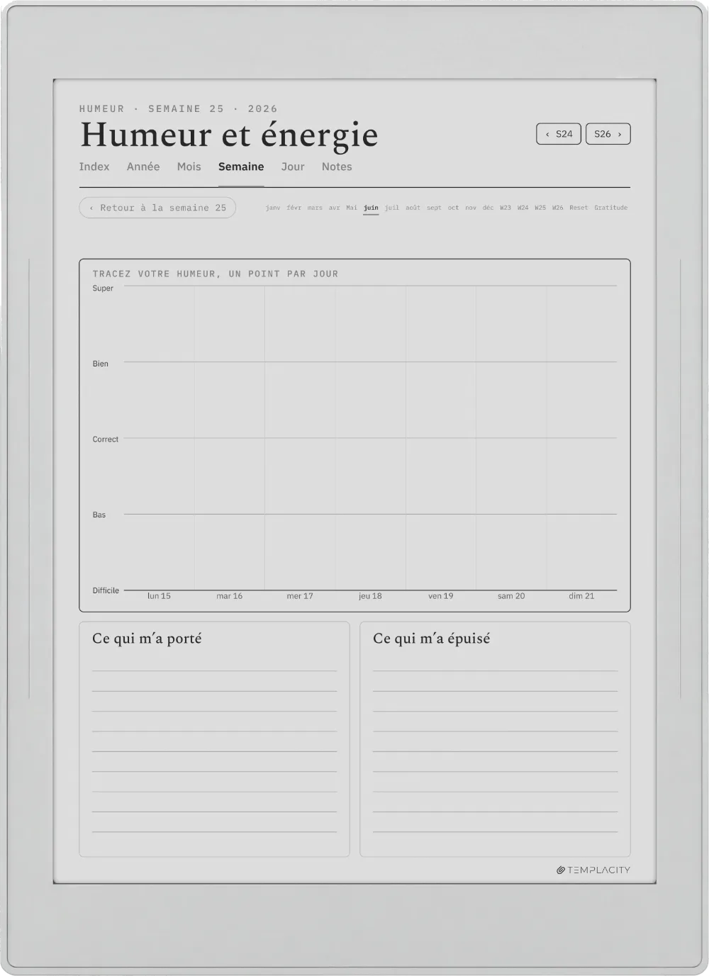 The Planner · Bien-être Supernote Nomad page 2