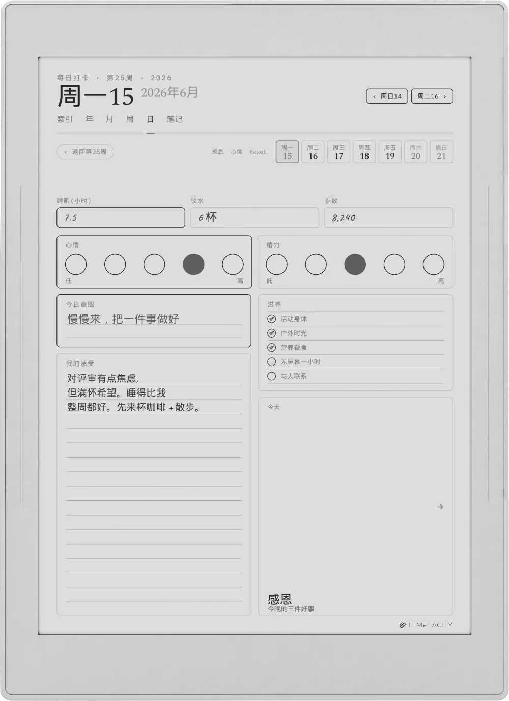 Supernote Nomad 上的规划本