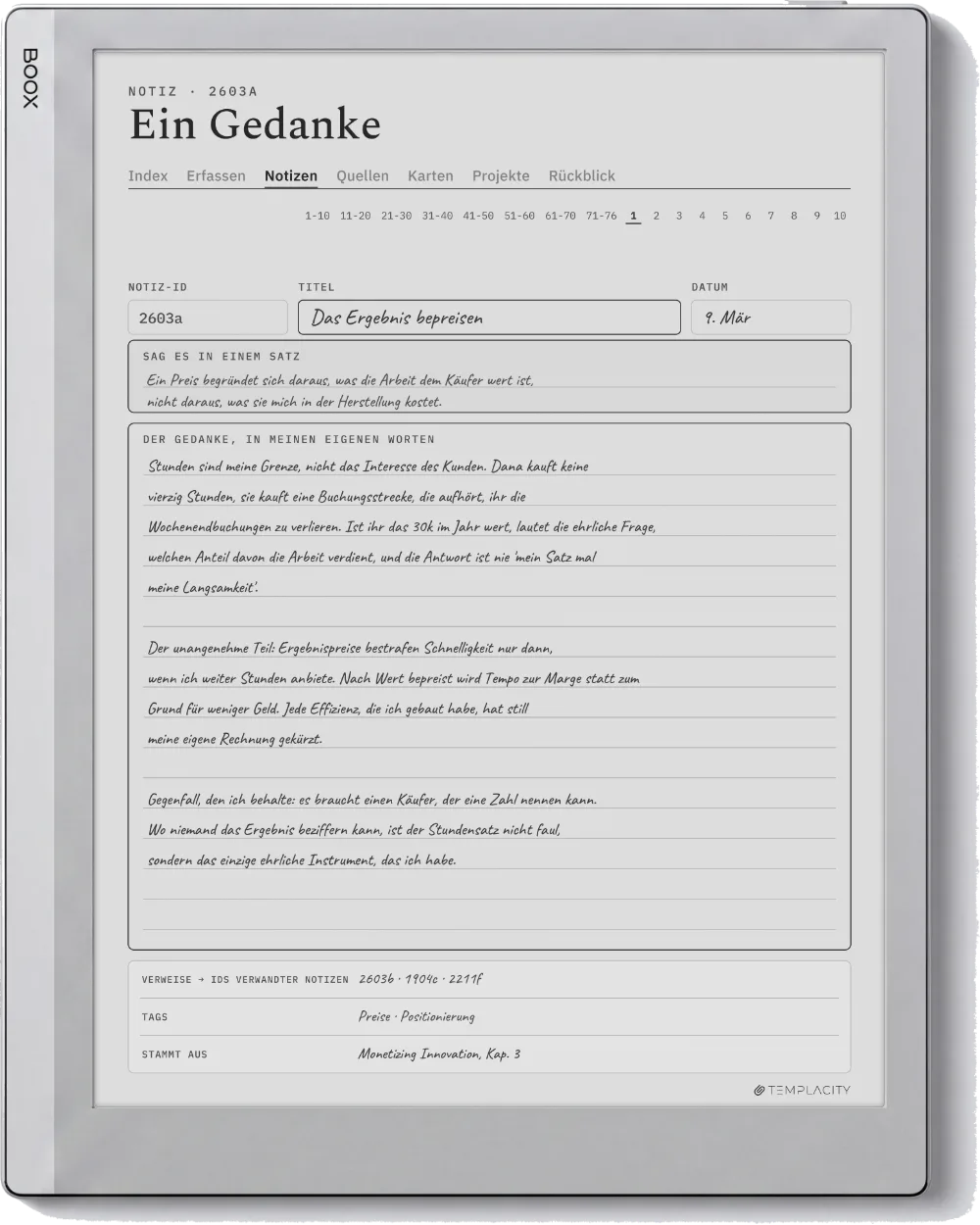 The Planner auf dem Boox Go 10.3