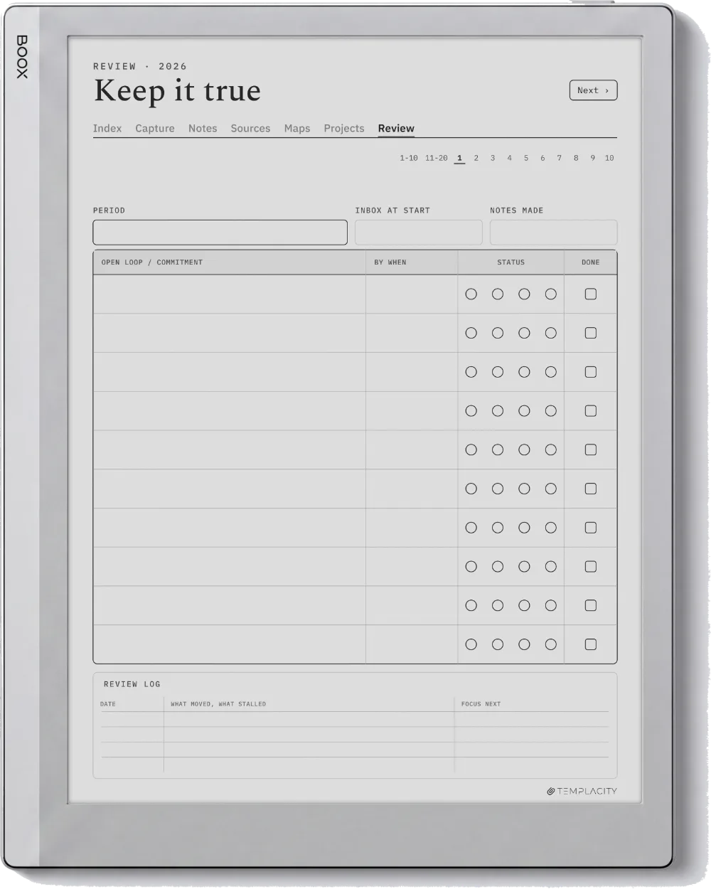The Planner · Zettelkasten Boox Go 10.3 page 5