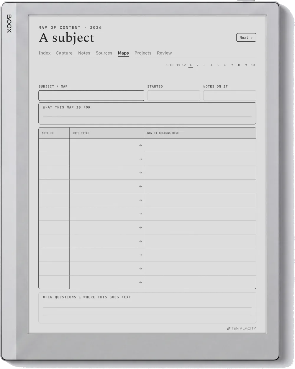 The Planner · Zettelkasten Boox Go 10.3 page 3