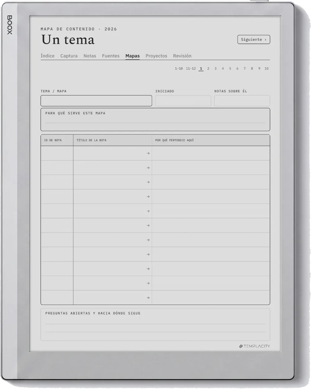The Planner · Zettelkasten Boox Go 10.3 página 3