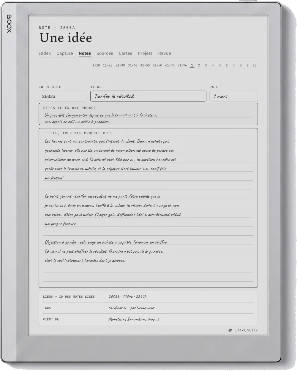 Le Planner sur la Boox Go 10.3