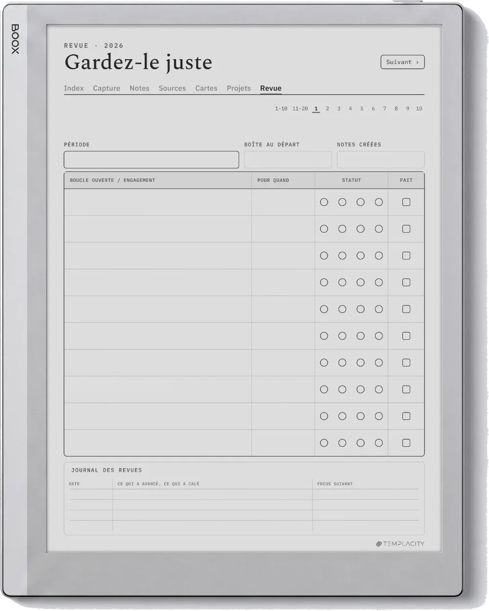 The Planner · Zettelkasten Boox Go 10.3 page 5