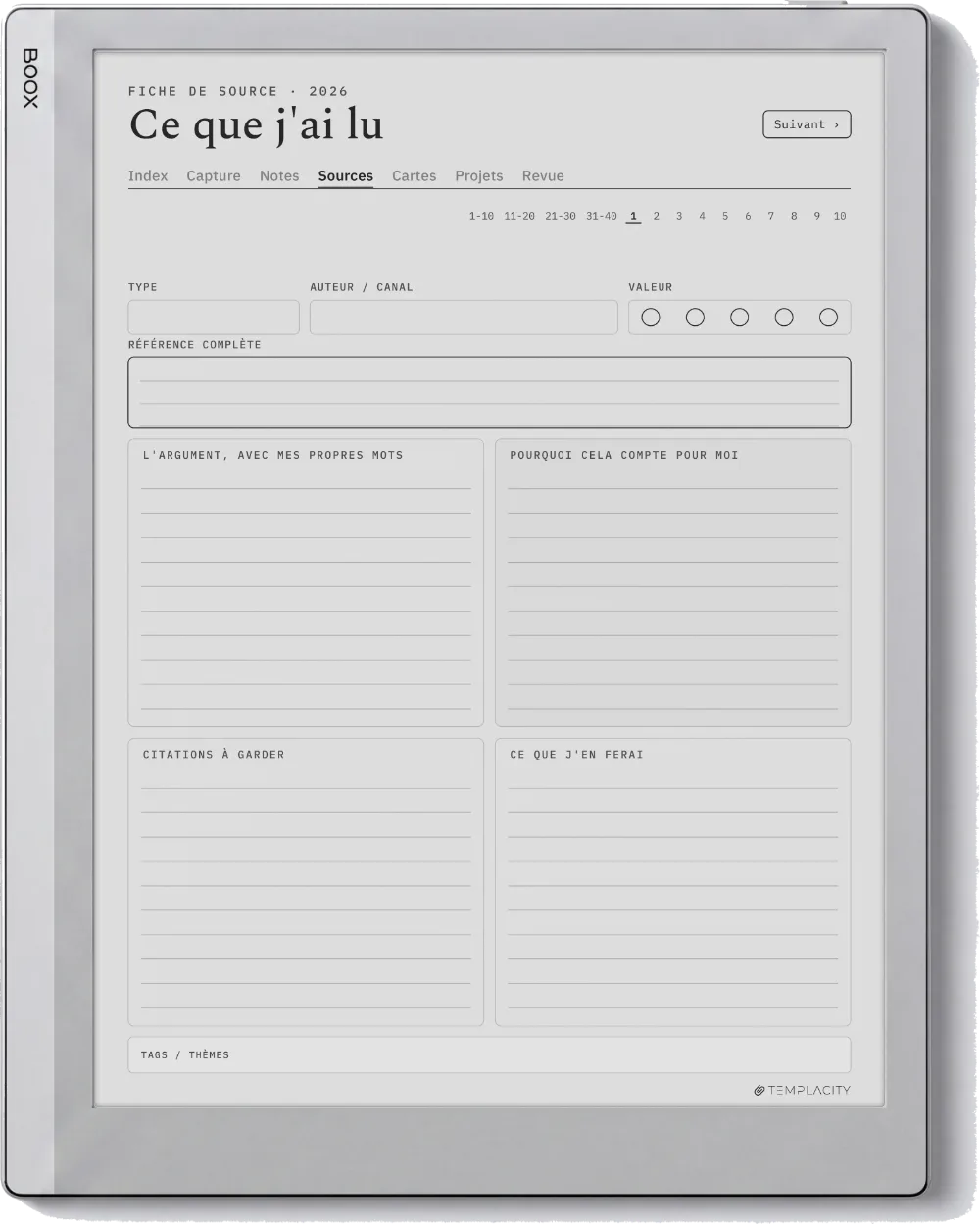 The Planner · Zettelkasten Boox Go 10.3 page 2