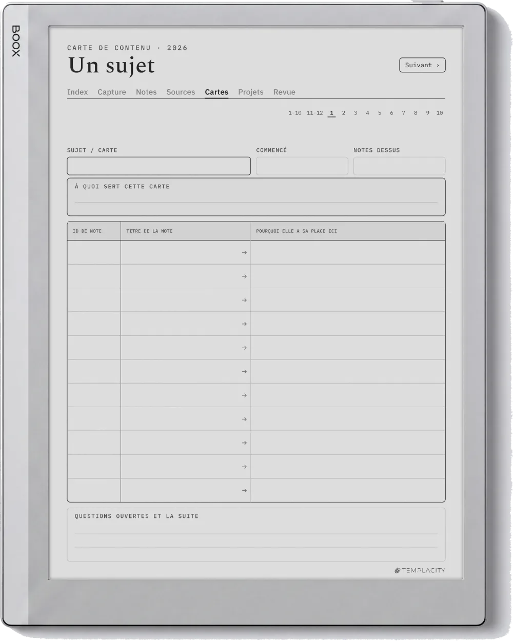 The Planner · Zettelkasten Boox Go 10.3 page 3