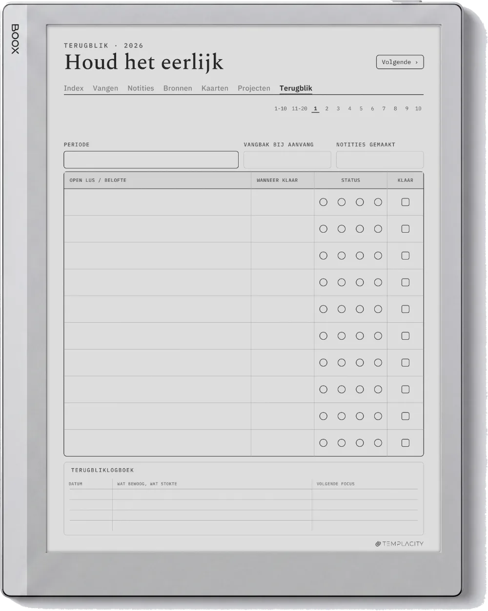 The Planner · Zettelkasten Boox Go 10.3 pagina 5