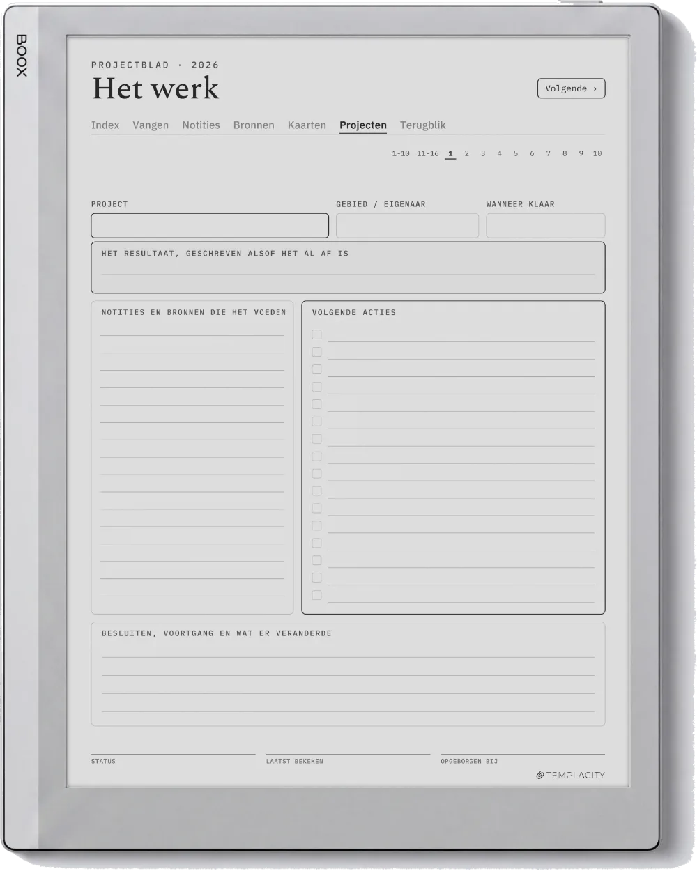 The Planner · Zettelkasten Boox Go 10.3 pagina 4