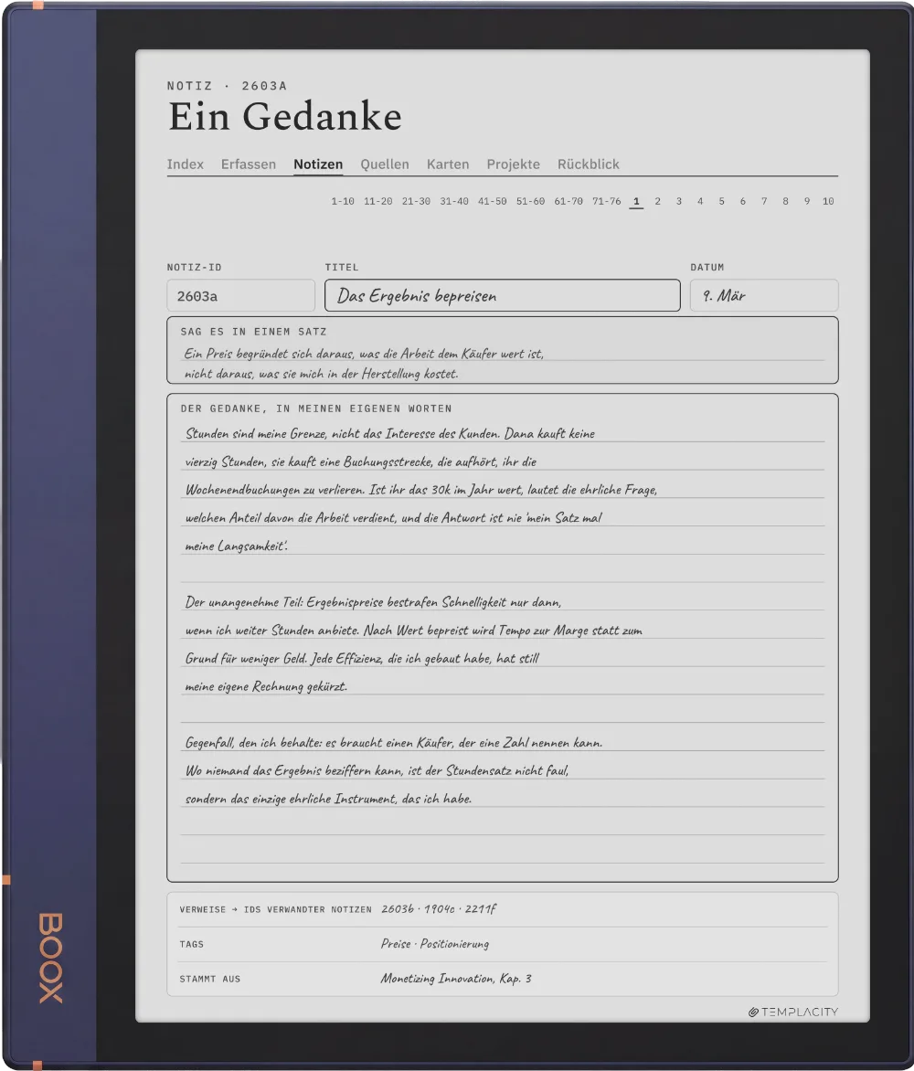 The Planner auf dem Boox Note Air2