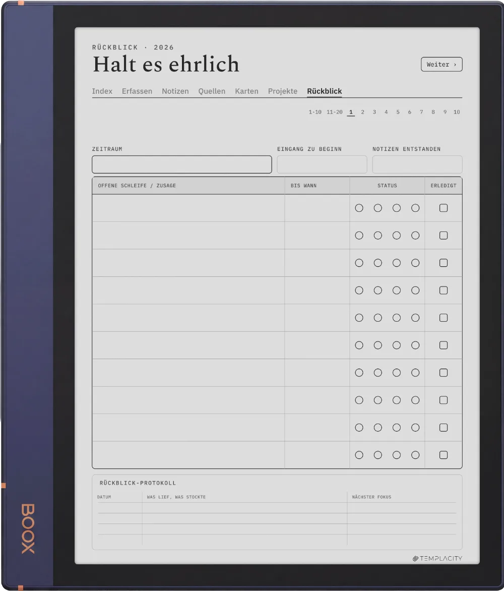 The Planner · Zettelkasten Boox Note Air2 Seite 5