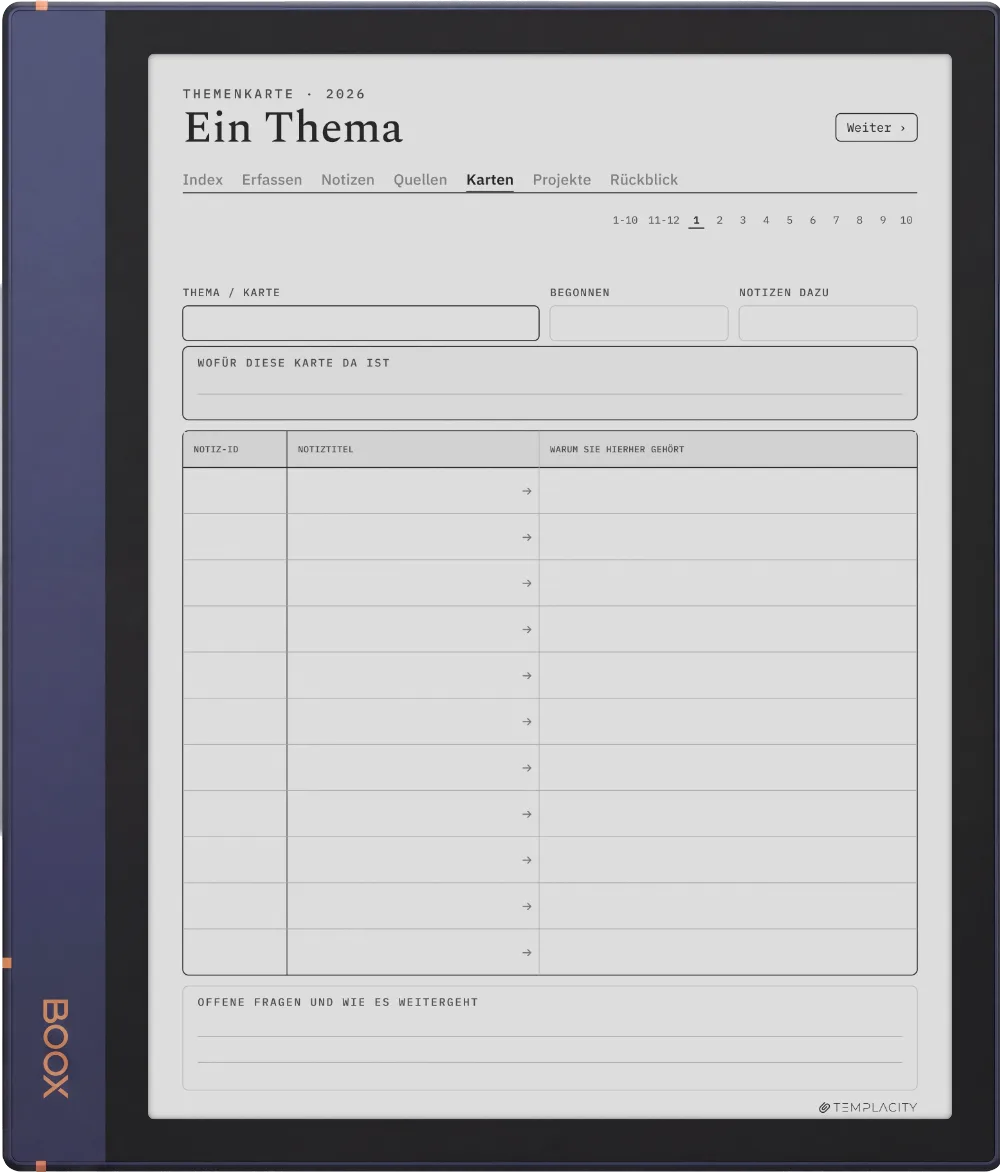 The Planner · Zettelkasten Boox Note Air2 Seite 3