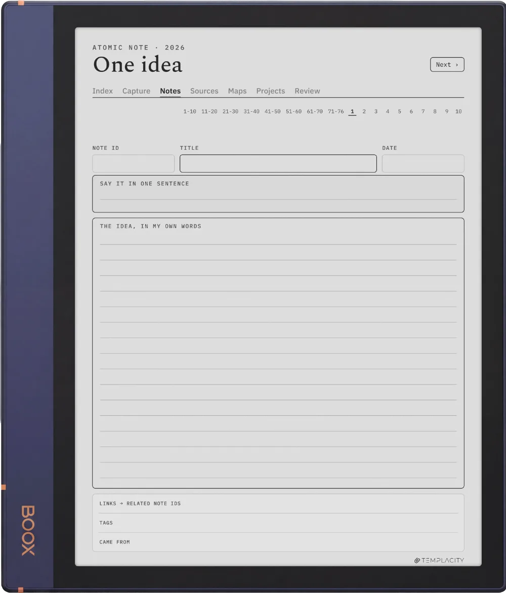 The Planner · Zettelkasten Boox Note Air2 page 1