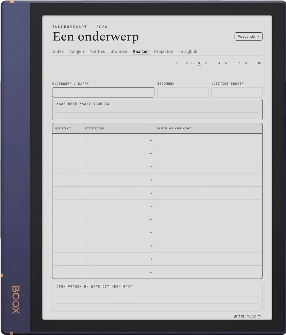 The Planner · Zettelkasten Boox Note Air2 pagina 3