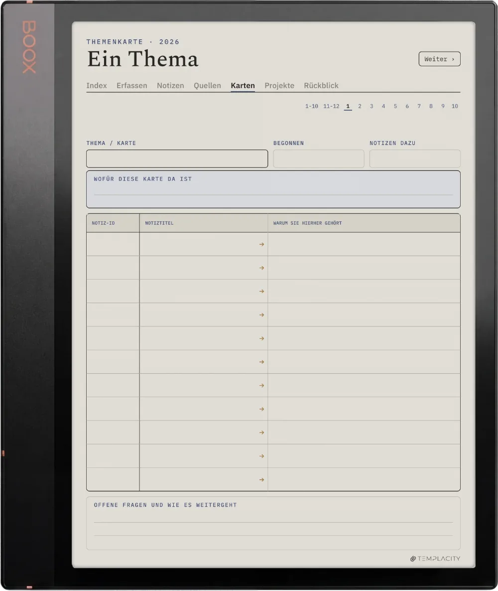 The Planner · Zettelkasten Boox Note Air3 C Seite 3