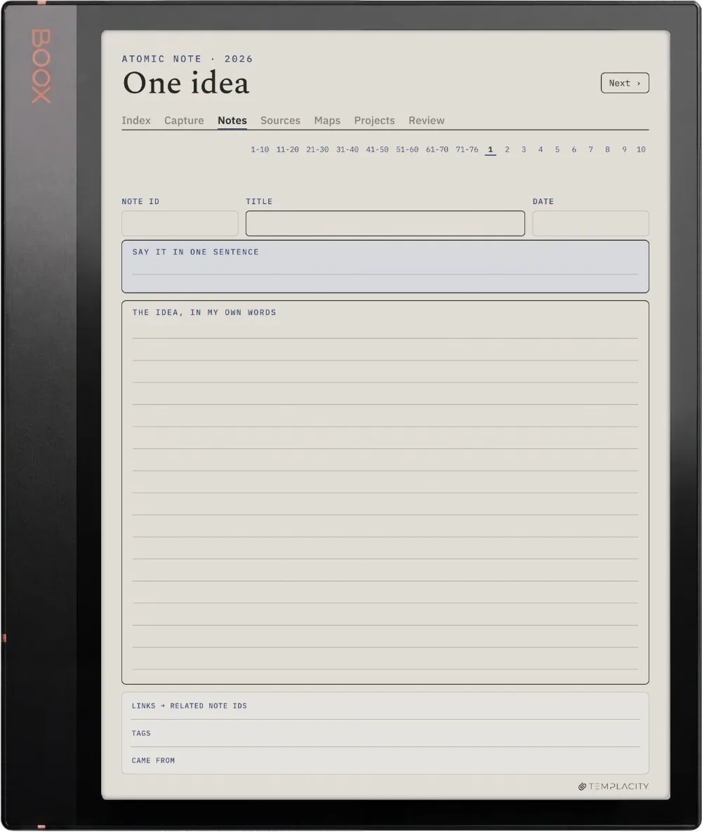 The Planner · Zettelkasten Boox Note Air3 C page 1