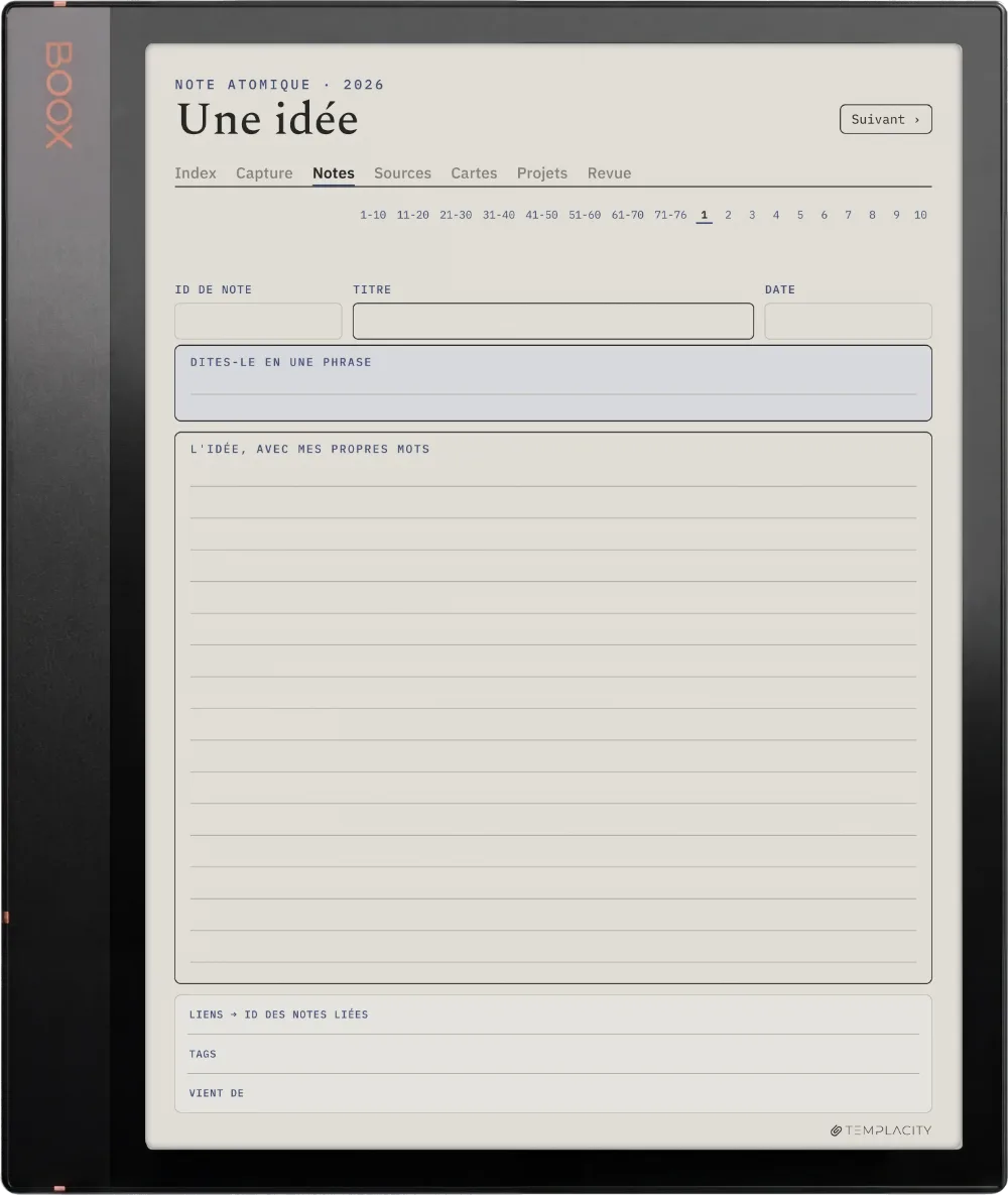 Le Planner La note atomique