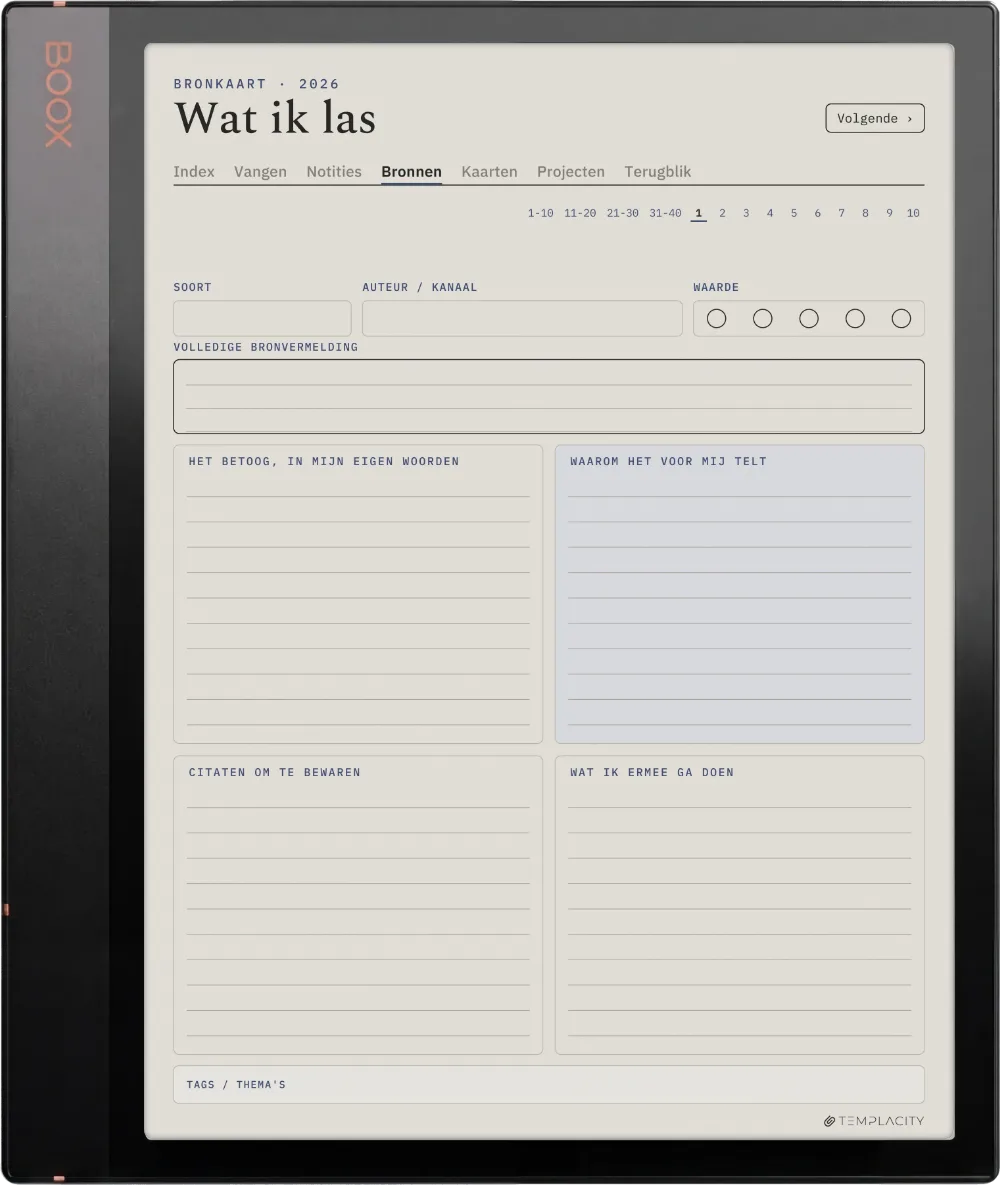The Planner · Zettelkasten Boox Note Air3 C pagina 2