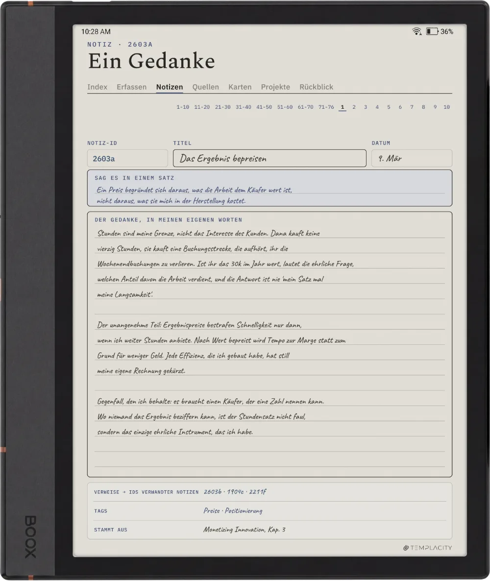 The Planner auf dem Boox Note Air4 C