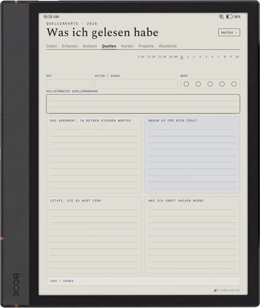 The Planner · Zettelkasten Boox Note Air4 C Seite 2