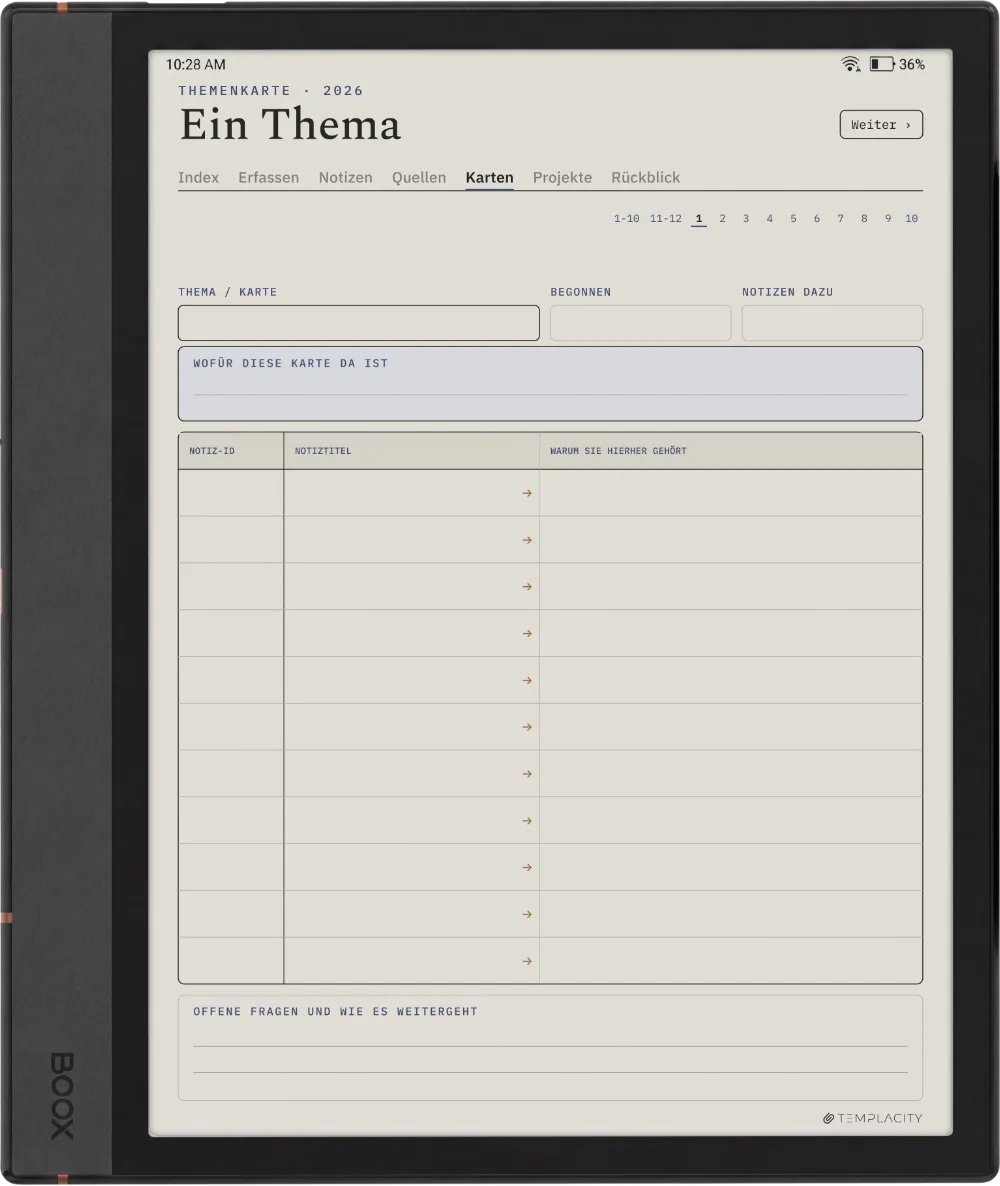 The Planner · Zettelkasten Boox Note Air4 C Seite 3