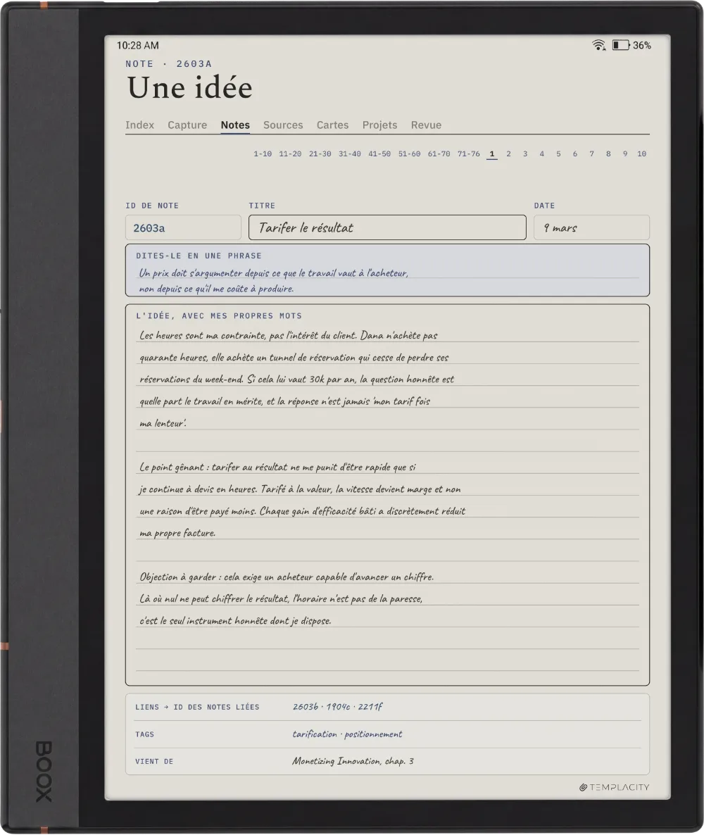 Le Planner sur la Boox Note Air4 C