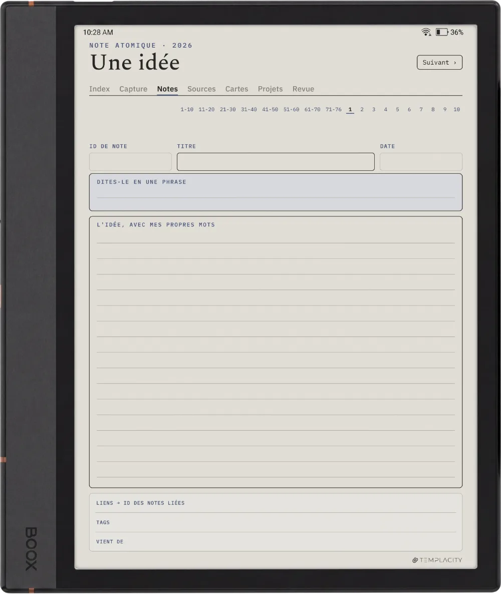 Le Planner La note atomique