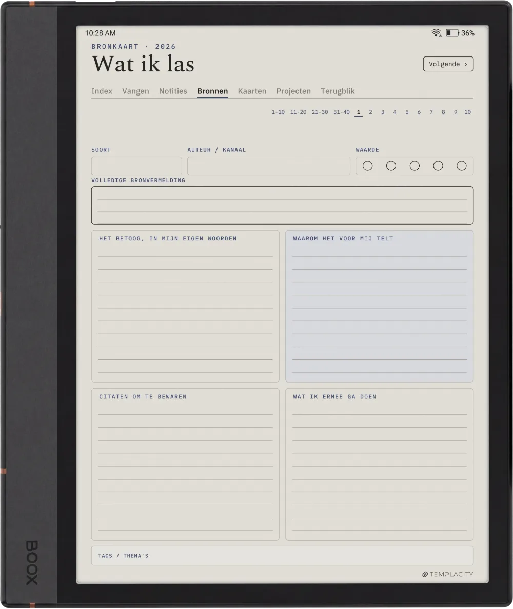 The Planner · Zettelkasten Boox Note Air4 C pagina 2