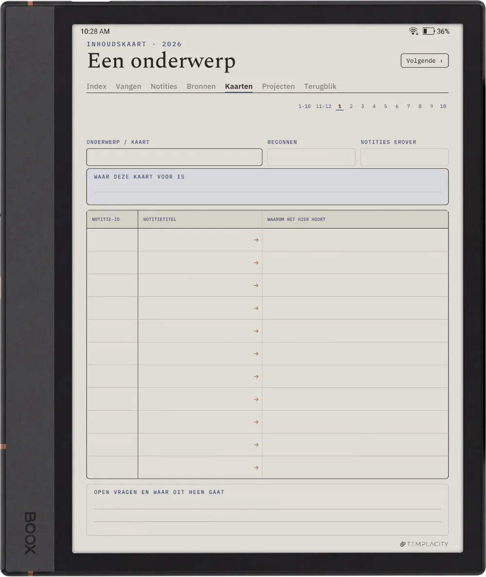The Planner · Zettelkasten Boox Note Air4 C pagina 3