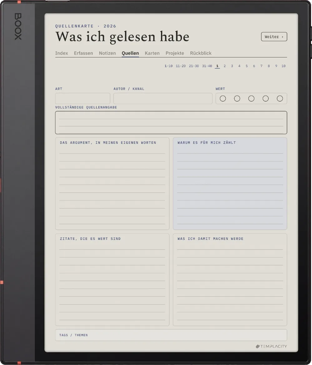 The Planner · Zettelkasten Boox Note Air5 C Seite 2