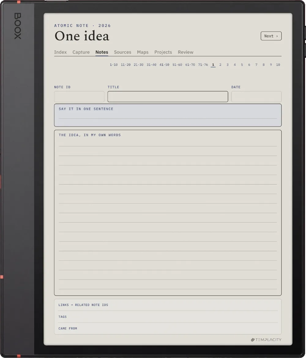 The Planner · Zettelkasten Boox Note Air5 C page 1